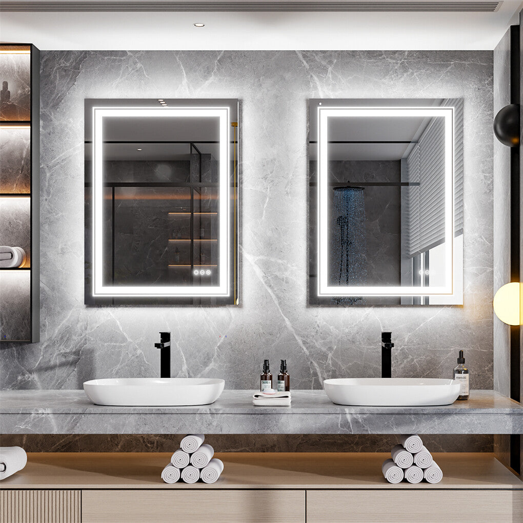 Mirrors: 900*700MM Dimmable LED Bathroom Mirror Antifog Wall Mounted Vanity Makeup Mirror