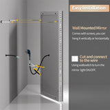 Mirrors: 1.83M Oversize Dual Light Bathroom Mirror Super Anti-Fog Makeup Dressing Mirror