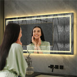 Mirrors: 1.83M Oversize Dual Light Bathroom Mirror Super Anti-Fog Makeup Dressing Mirror