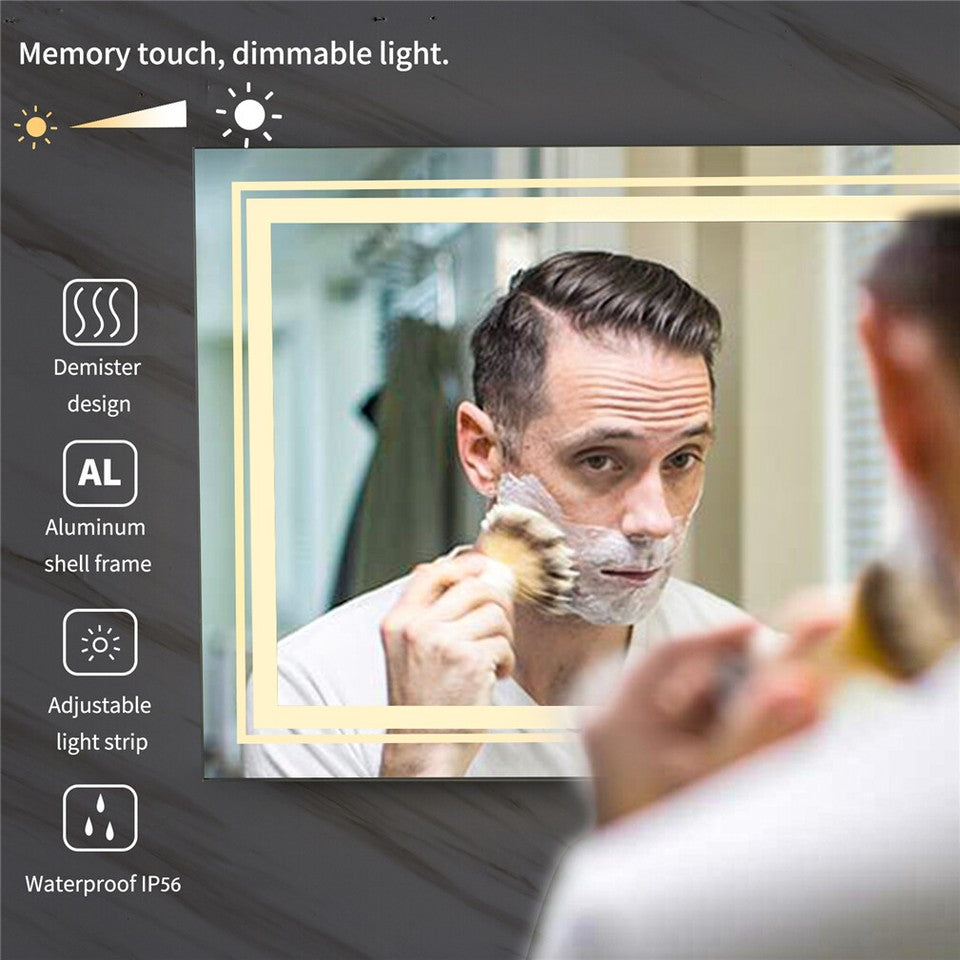 Mirrors: Anti-Fog LED Bathroom Mirror with 2-Way Mount