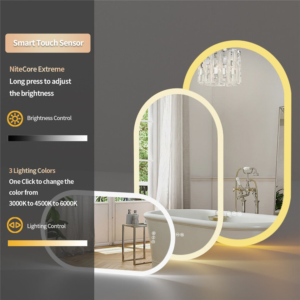 Mirrors: Premium Oval LED Anti-Fog Bathroom Mirror