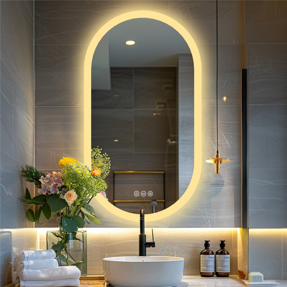 Mirrors: Premium Oval LED Anti-Fog Bathroom Mirror