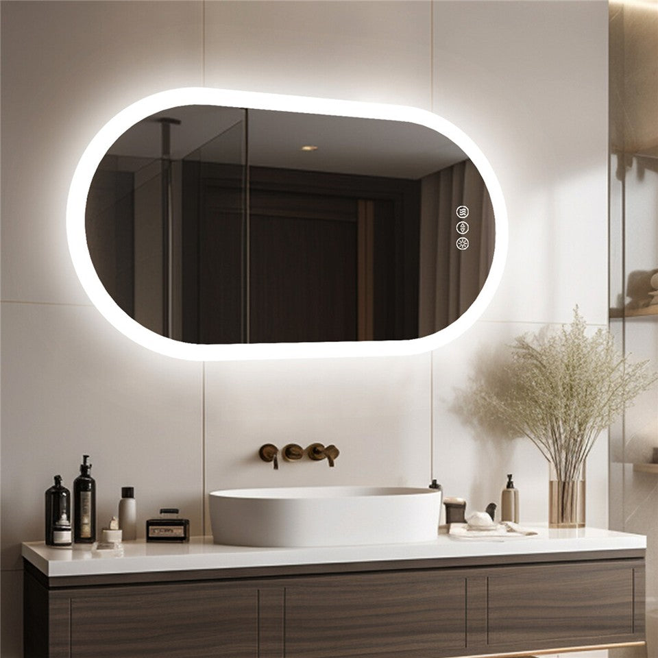 Mirrors: Premium Oval LED Anti-Fog Bathroom Mirror