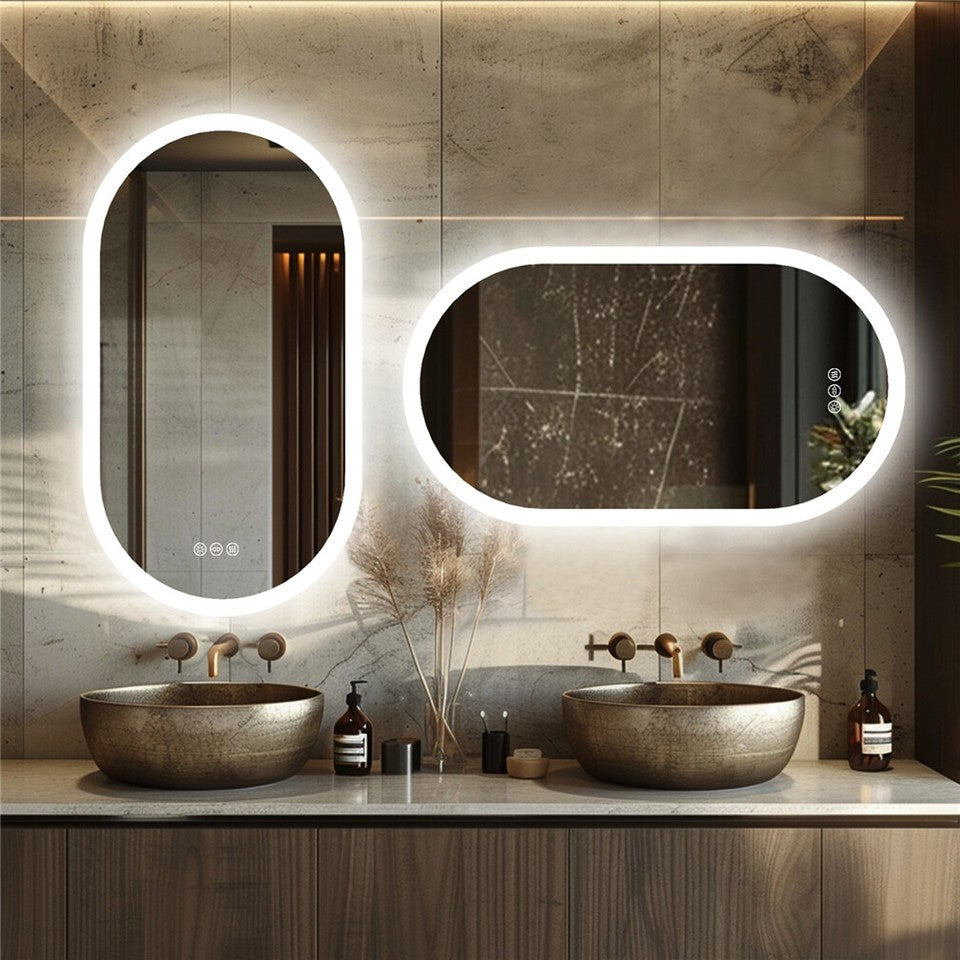 Mirrors: Premium Oval LED Anti-Fog Bathroom Mirror