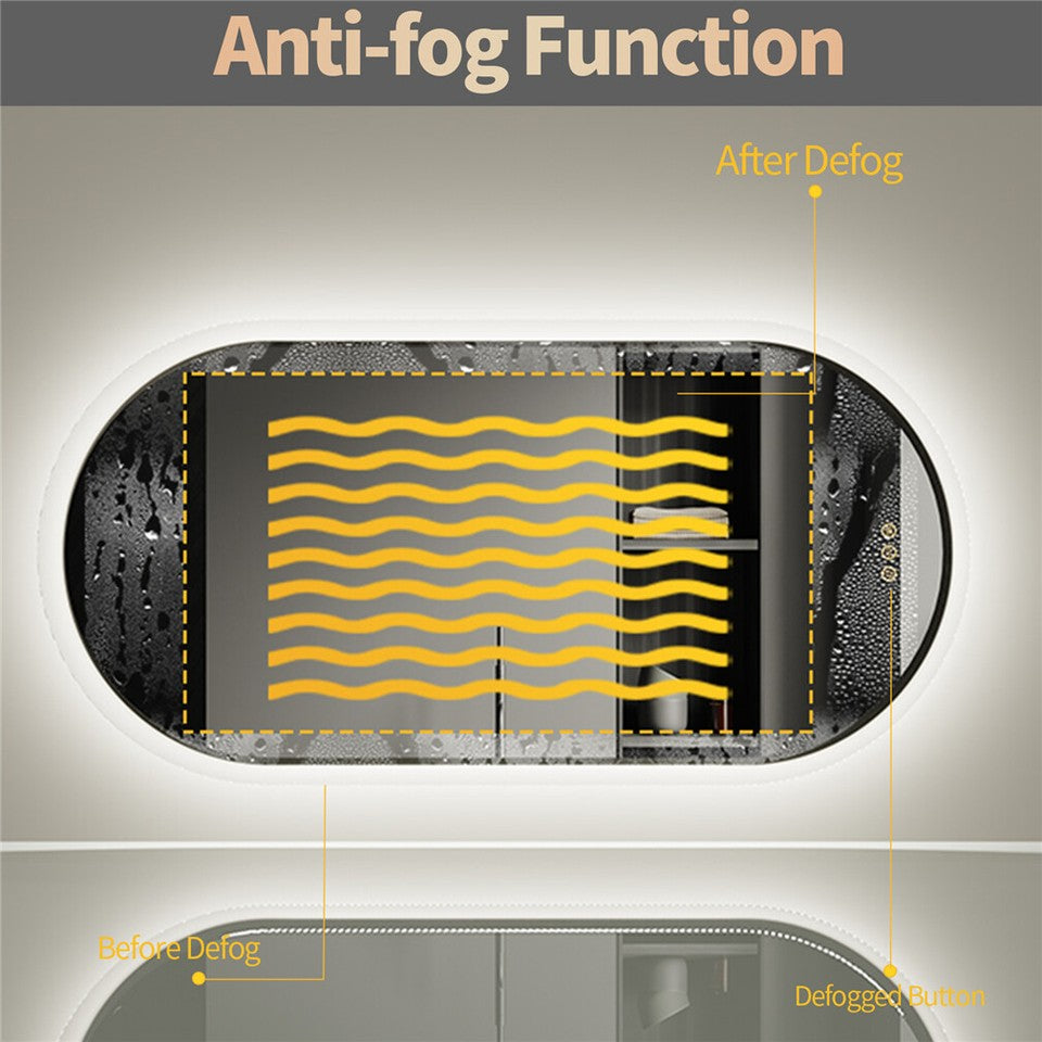 Mirrors: Premium Oval LED Anti-Fog Bathroom Mirror
