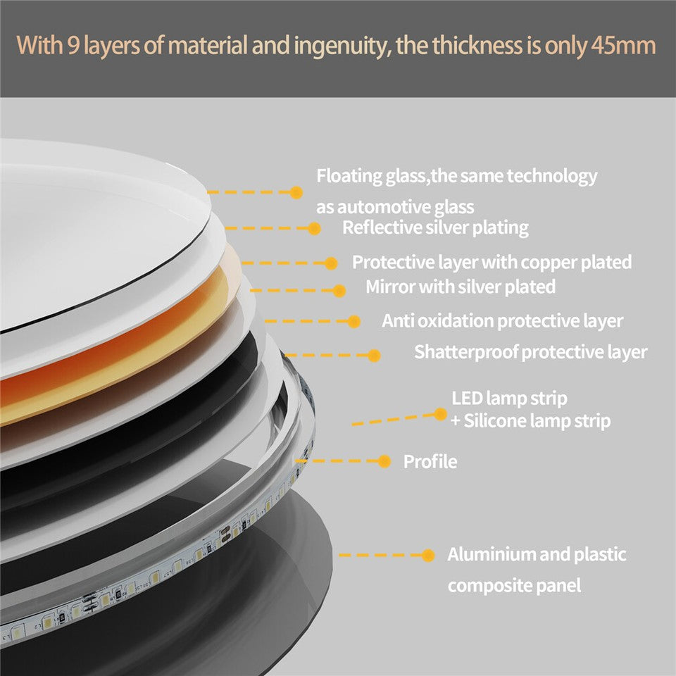 Mirrors: Premium Oval LED Anti-Fog Bathroom Mirror