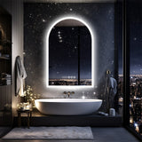 Bathroom Cabinets, Cupboards & Storage: Arch Dimmable Led Bathroom Vanity Mirror w Antifog Temperature Date Time Display