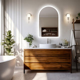 Bathroom Cabinets, Cupboards & Storage: Arch Dimmable Led Bathroom Vanity Mirror w Antifog Temperature Date Time Display