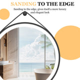 Mirrors: Round LED Bathroom Mirror with Anti-Fog & Black Frame
