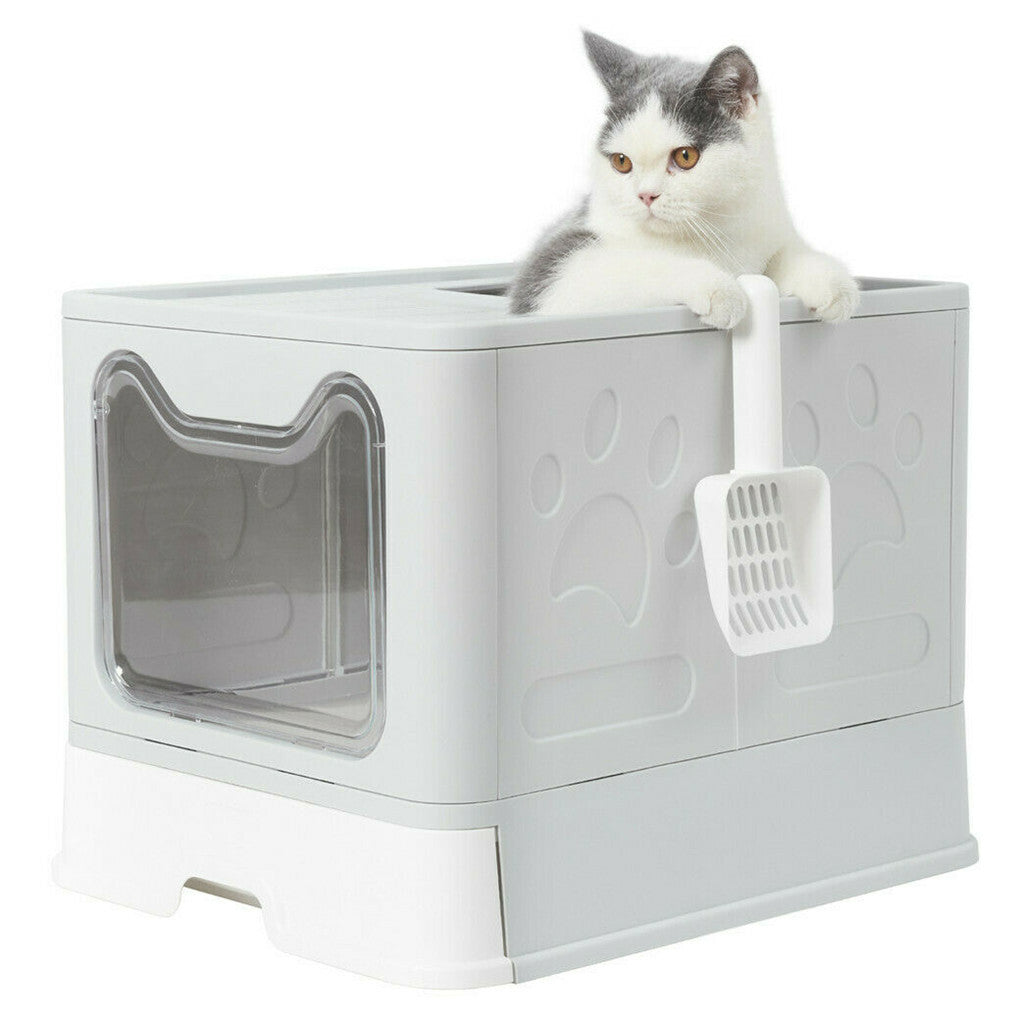 Cat Litter: Self-Cleaning Hooded Cat Litter Box Enclosed Large Kitty Toilet Box Tray Refills