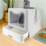 Cat Litter: Self-Cleaning Hooded Cat Litter Box Enclosed Large Kitty Toilet Box Tray Refills