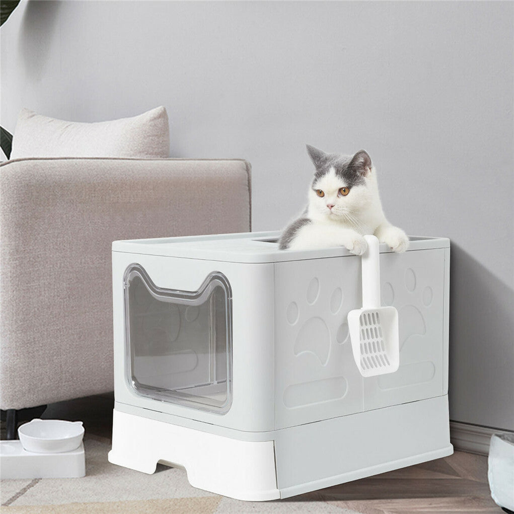 Cat Litter: Self-Cleaning Hooded Cat Litter Box Enclosed Large Kitty Toilet Box Tray Refills