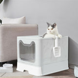 Cat Litter: Self-Cleaning Hooded Cat Litter Box Enclosed Large Kitty Toilet Box Tray Refills