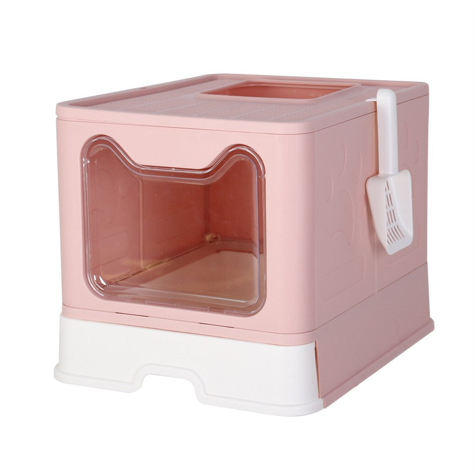 Cat Litter: Xxl Large Cat Litter Box Self-Cleaning No Smell Pet Toilet Box With Tray & Scoop
