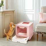 Cat Litter: Xxl Large Cat Litter Box Self-Cleaning No Smell Pet Toilet Box With Tray & Scoop