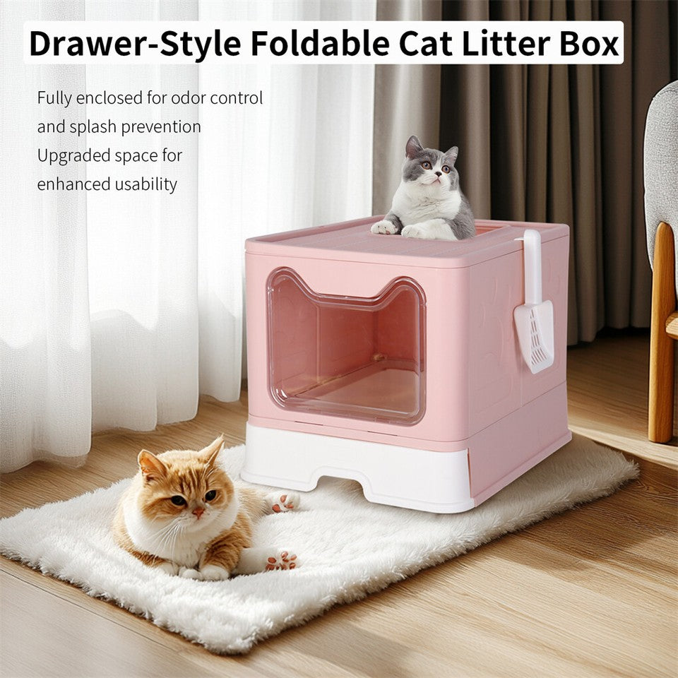 Cat Litter: Xxl Large Cat Litter Box Self-Cleaning No Smell Pet Toilet Box With Tray & Scoop