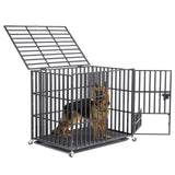 Small Animal Habitats & Cages: Heavy Duty Dog Cage with Lock & Bottom Tray