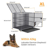 Small Animal Habitats & Cages: Heavy Duty Dog Cage with Lock & Bottom Tray