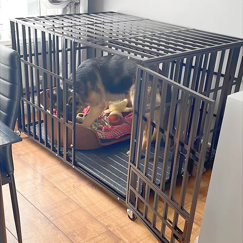 Heavy Duty Dog Cage with Lock & Bottom Tray XXL
