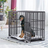 Dog Playpens & Gates: Heavy Duty Dog Cage with Lock & Bottom Tray