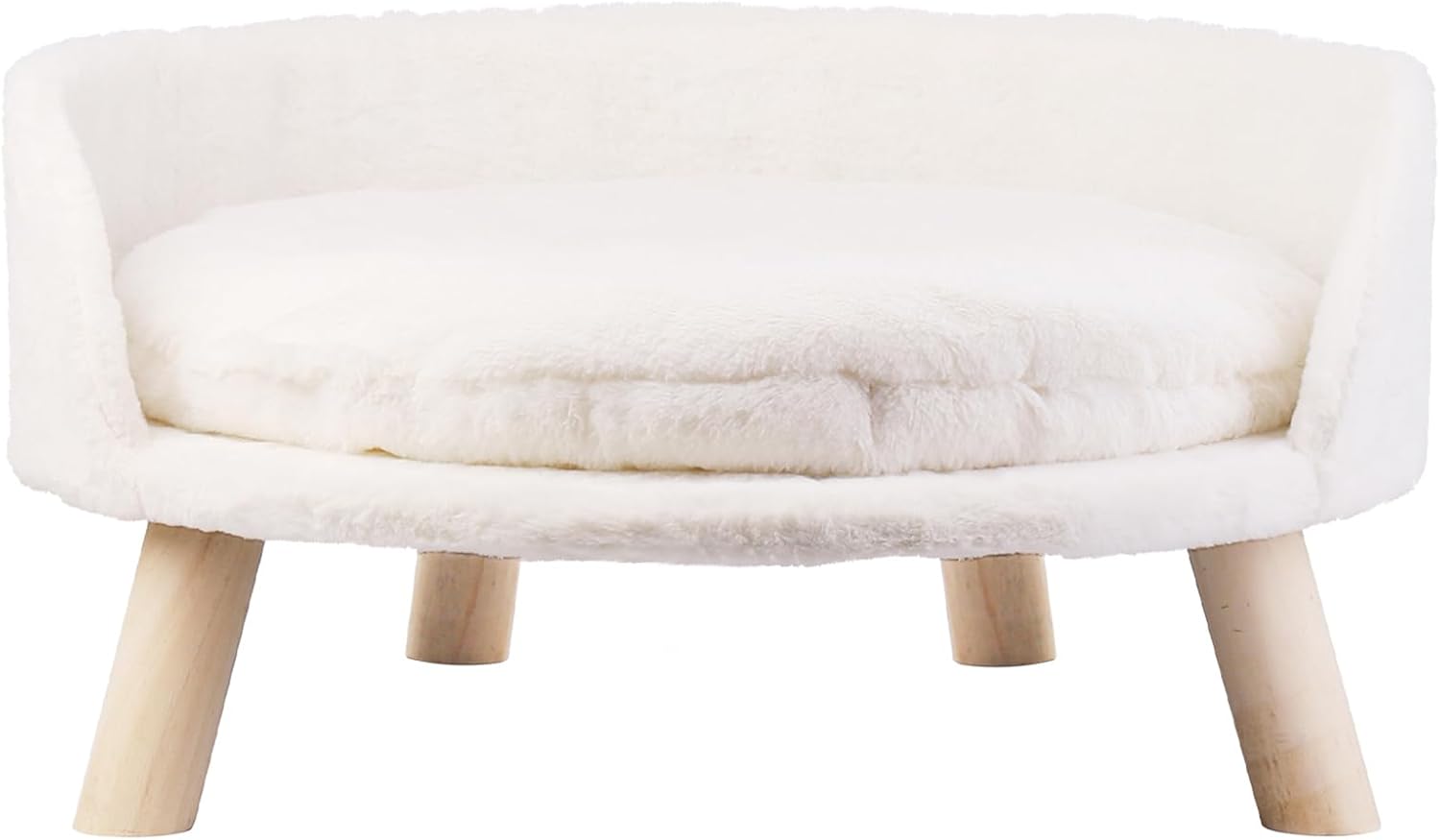 Dog Beds: Pet Sofa Bed with Plush Cushion & Wooden Legs