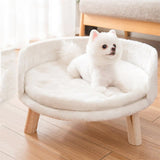Dog Beds: Pet Sofa Bed with Plush Cushion & Wooden Legs