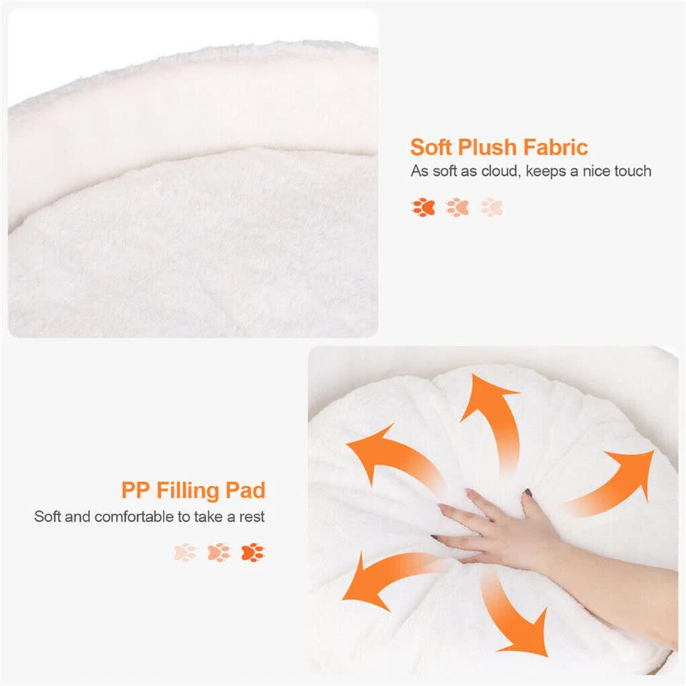 Dog Beds: Pet Sofa Bed with Plush Cushion & Wooden Legs
