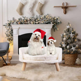 Dog Beds: Pet Sofa Bed with Plush Cushion & Wooden Legs