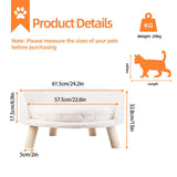 Dog Beds: Pet Sofa Bed with Plush Cushion & Wooden Legs