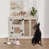 Dog Playpens & Gates: 32" Tall Dog Door Gate Freestanding Adjustable Pet Barrier Gate Doorways Stairs