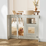 Dog Playpens & Gates: 32" Tall Dog Door Gate Freestanding Adjustable Pet Barrier Gate Doorways Stairs