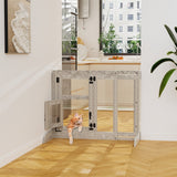 Dog Playpens & Gates: 32" Tall Dog Door Gate Freestanding Adjustable Pet Barrier Gate Doorways Stairs