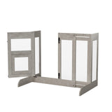 Dog Playpens & Gates: FIN 32" Tall Dog Door Gate Freestanding Adjustable Pet Barrier Gate Doorways Stairs