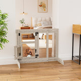 Dog Playpens & Gates: FIN 32" Tall Dog Door Gate Freestanding Adjustable Pet Barrier Gate Doorways Stairs