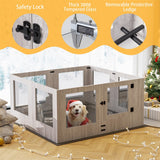 Dog Playpens & Gates: Fin Xl Safest Tempered Glass Dog Whelping Pen Box Shatter-Proof Playpen Exercise Box