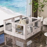 Dog Playpens & Gates: Fin Xl Safest Tempered Glass Dog Whelping Pen Box Shatter-Proof Playpen Exercise Box