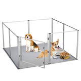 Dog Playpens & Gates: Versatile Sleek Thick Acrylic Pet Playpen Dog Puppies Run Kennel Rabbit Play Pen