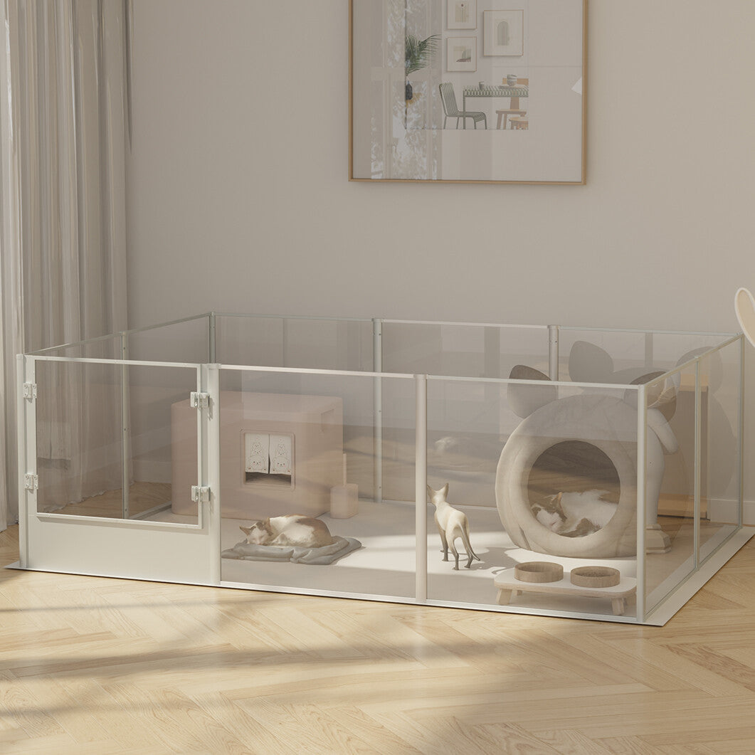 Dog Playpens & Gates: Versatile Sleek Thick Acrylic Pet Playpen Dog Puppies Run Kennel Rabbit Play Pen