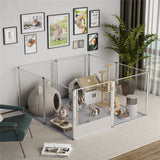 Dog Playpens & Gates: Versatile Sleek Thick Acrylic Pet Playpen Dog Puppies Run Kennel Rabbit Play Pen
