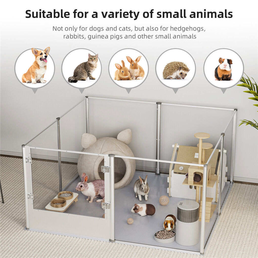 Dog Playpens & Gates: Versatile Sleek Thick Acrylic Pet Playpen Dog Puppies Run Kennel Rabbit Play Pen
