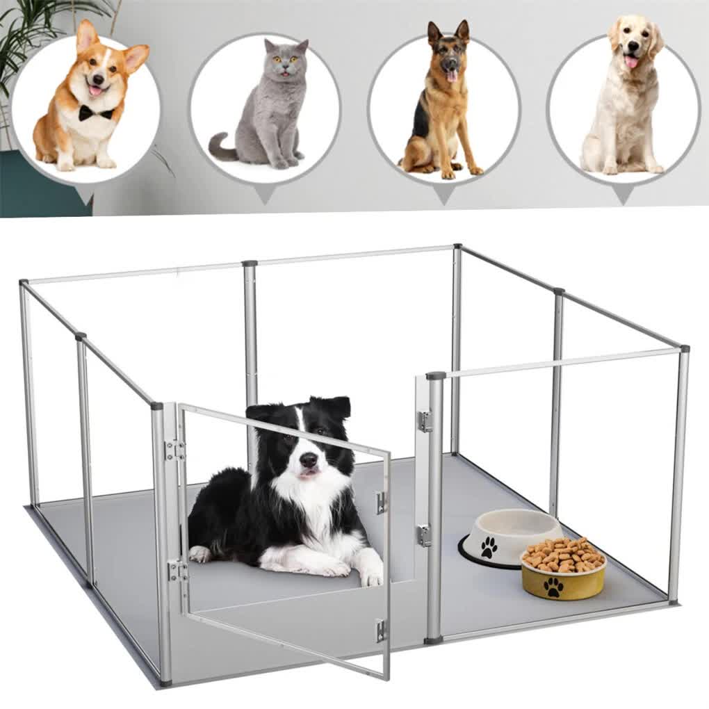 81cm Highest Acrylic Dog Whelping Pen Box Safe Aluminum