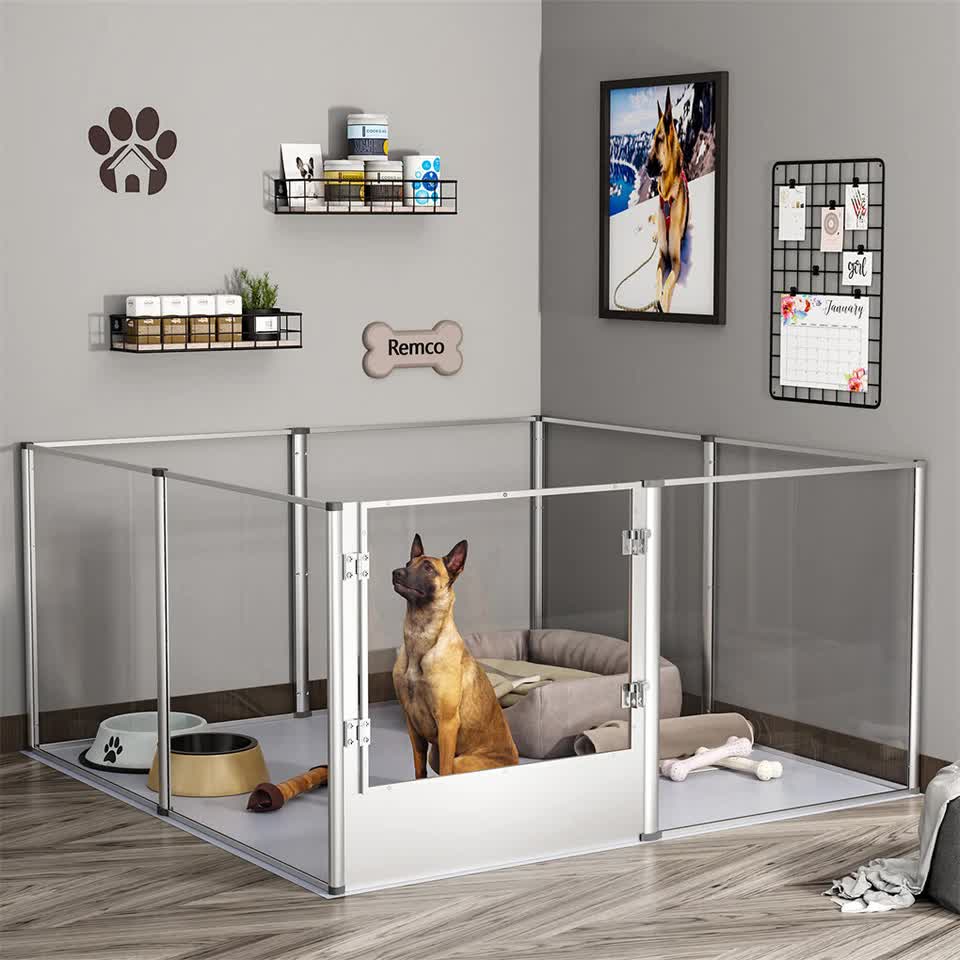 81cm Highest Acrylic Dog Whelping Pen Box Safe Aluminum