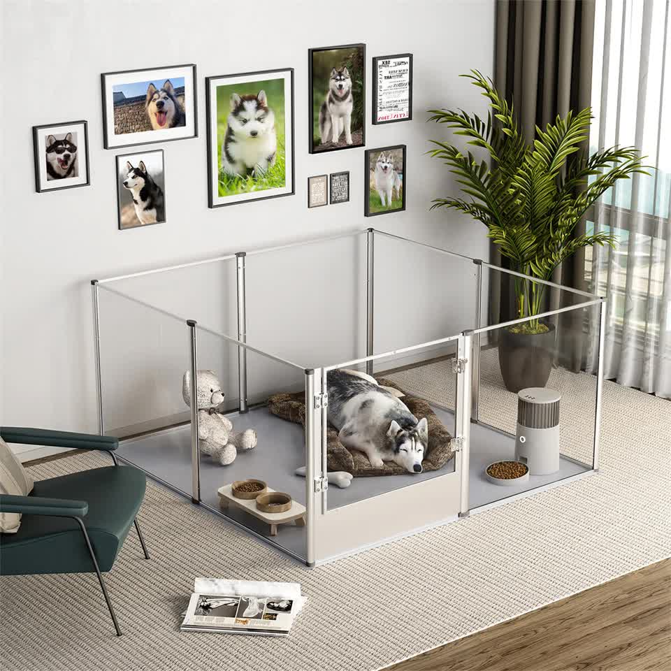 81cm Highest Acrylic Dog Whelping Pen Box Safe Aluminum