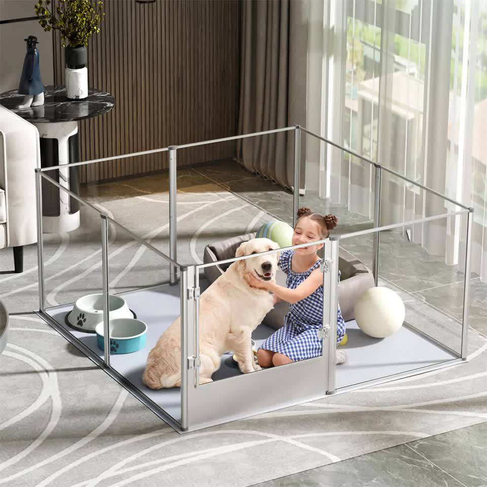 81cm Highest Acrylic Dog Whelping Pen Box Safe Aluminum
