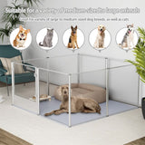 Dog Playpens & Gates: 81cm Highest Acrylic Dog Whelping Pen Box Safe Aluminum Frame Pet Playpen w/ Mat