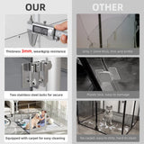 Dog Playpens & Gates: 81cm Highest Acrylic Dog Whelping Pen Box Safe Aluminum Frame Pet Playpen w/ Mat