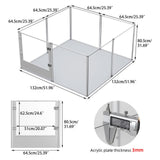 Dog Playpens & Gates: 81cm Highest Acrylic Dog Whelping Pen Box Safe Aluminum Frame Pet Playpen w/ Mat