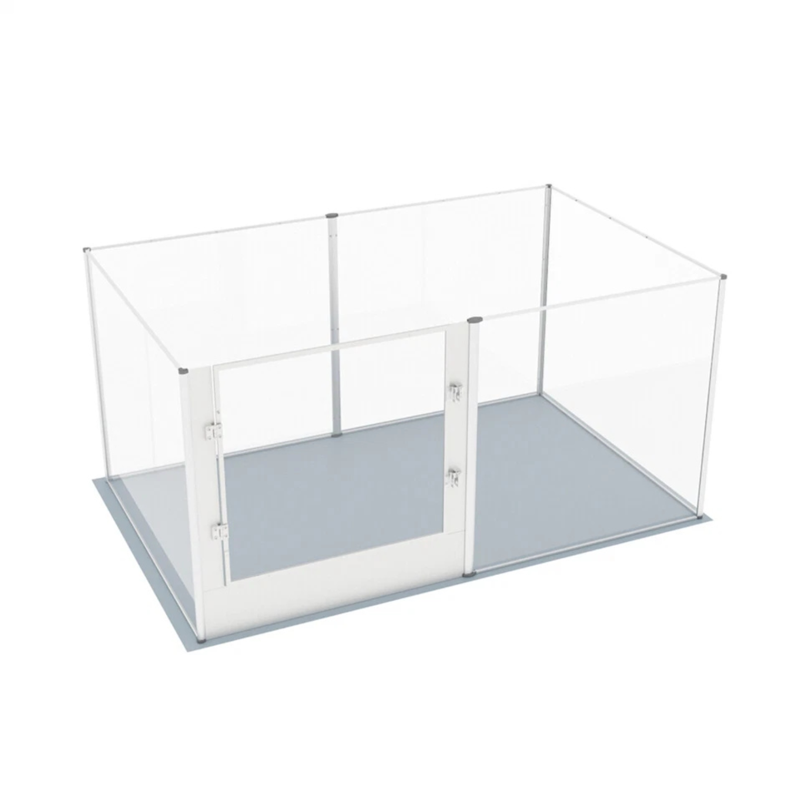 Dog Playpens & Gates: Silver Transparent Acrylic 6 Panel Dog Playpen Indoor Fence Whelping Box with Lock Door