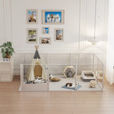 Dog Playpens & Gates: 10-Piece Large Thicken Acrylic Dog Playpen Puppy Birth Fence with Waterproof Mat