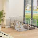 Dog Playpens & Gates: 10-Piece Large Thicken Acrylic Dog Playpen Puppy Birth Fence with Waterproof Mat